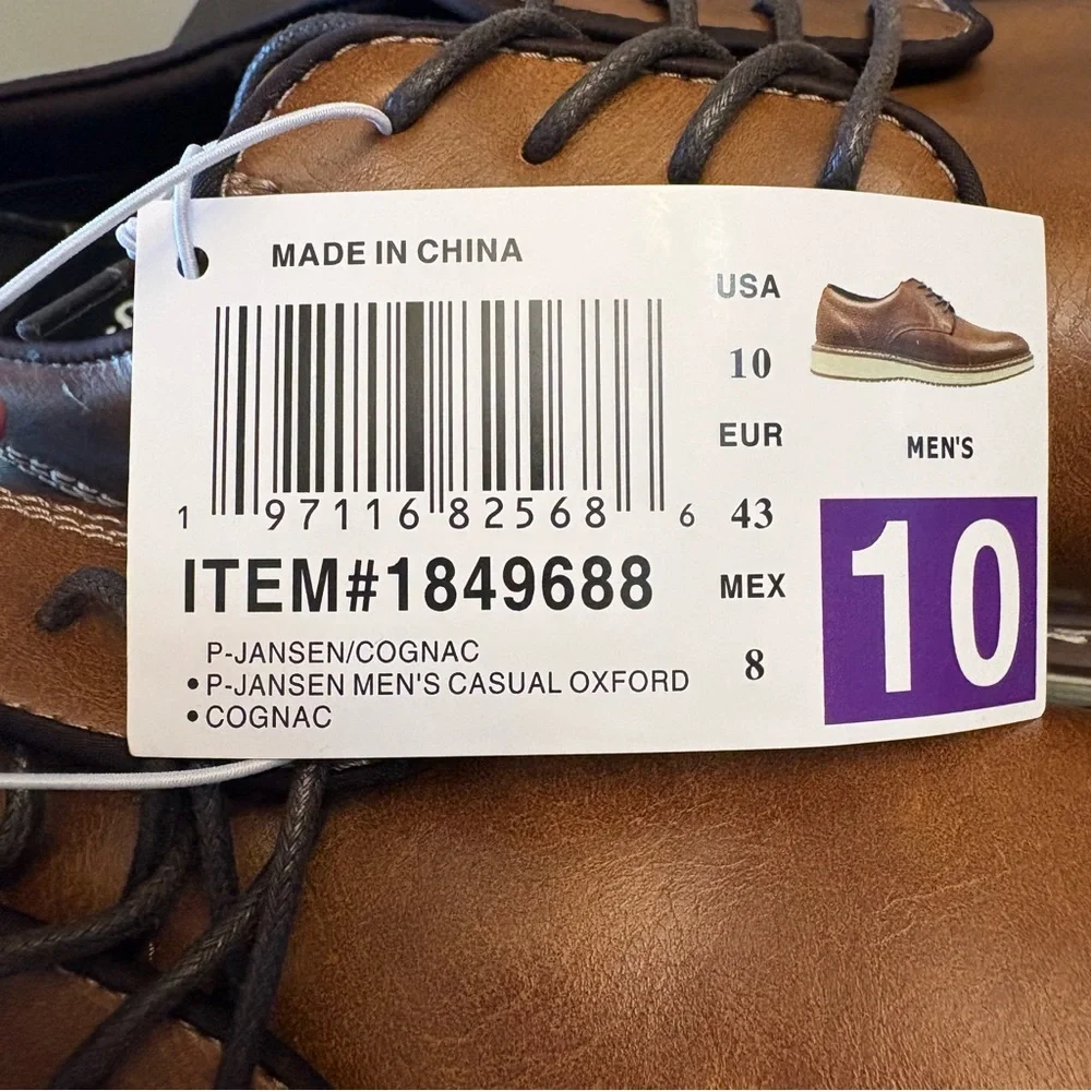 Steve Madden Brown Casual Oxford Shoes Men’s Size 10 Cognac P-Jansen